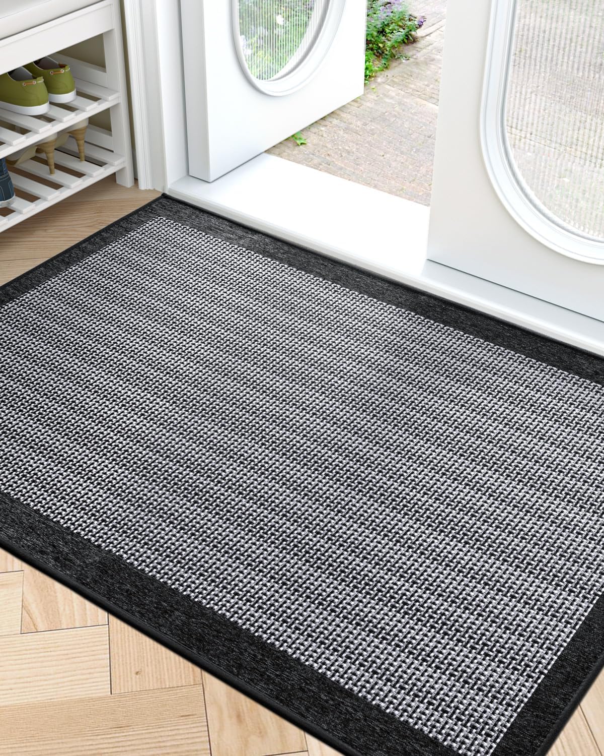 Lumi Large Indoor Door Mat Entry Way, Rubber Backing Doormat, Non Slip Absorbent Low-Profile Rugs For Entryway, Captures Dirt Pa