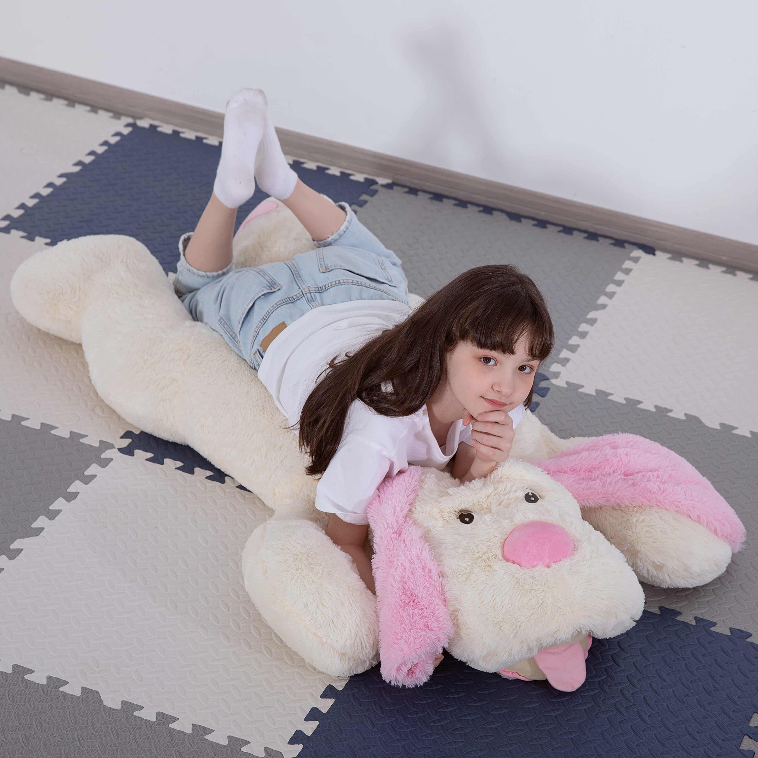 Morismos Giant Dog Stuffed Animals 51', Huge Stuffed Dog Plush, Soft Large Stuffed Dog Pillow For Kids,Girls, Boys,