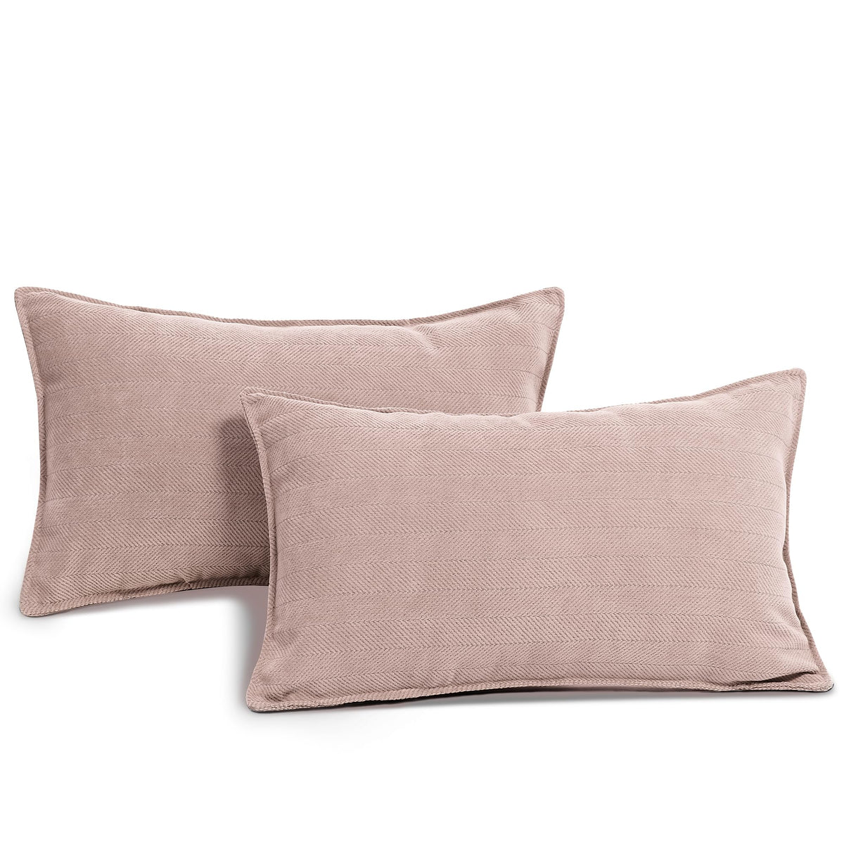 Zwjd Dusty Pink 12X20 Pillow Covers Set Of 2 Chenille Pillow Covers With Elegant Design Soft And Luxurious Decorative Throw Pill