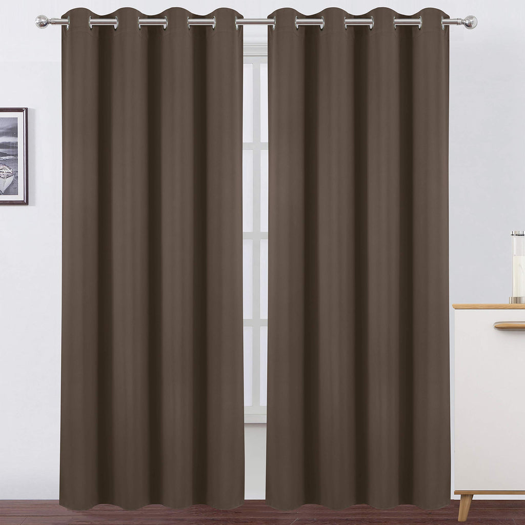 Lemomo Chocolate Brown Thermal Blackout Curtains/52 X 84 Inch/Set Of 2 Panels Room Darkening Curtains For Bedroom
