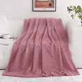 Dusty Pink Throw Blanket 60''  80'' Inches Gifts For Mom Fuzzy 3D Jacquard Decorative Flannel Fleece Super Soft Plush Cozy Blank