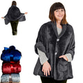 Ezrallora Premium Double Layer Wearable Blanket For Women -No Sleeves- Valentine'S Day Gifts For Her -Shawl With Pockets- Wrap B