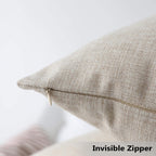 Home Brilliant Burlap Solid Linen European Throw Pillow Sham Cushion Cover For Bench, 20X20(50X50Cm), Light Linen