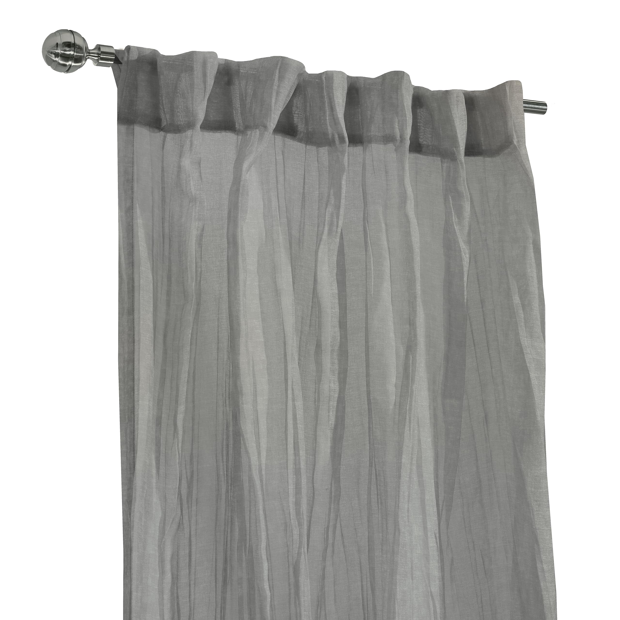 Richmark International Paloma Sheer Dual Header Curtain Panel 52 X 108 In Grey
