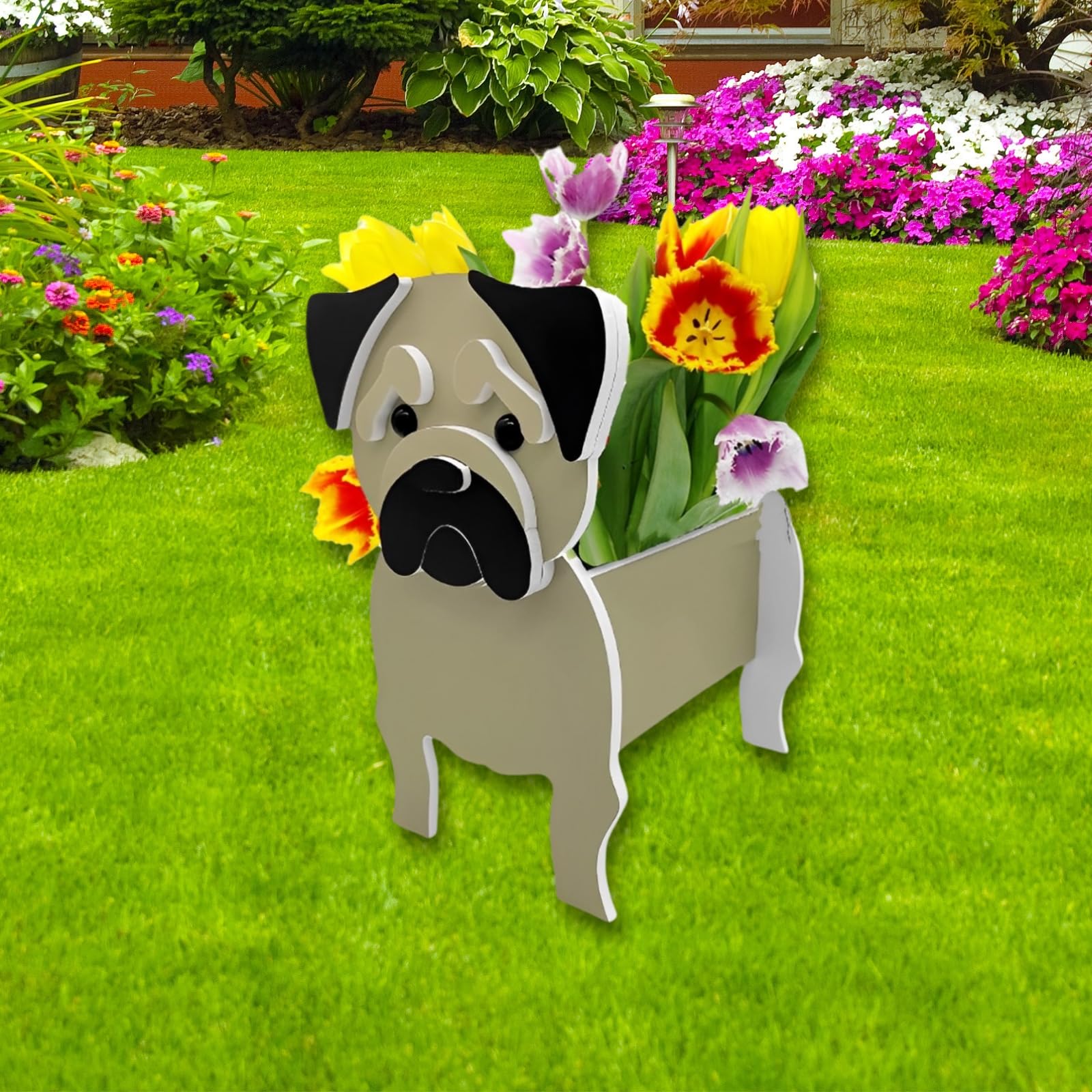 Strolfay Pug Dog Planter Plant Pots,Cute Dog Flower Planter,Gifts For Pet Lovers,Unique Animal Plant Pots,Office,Indoor Outdoor