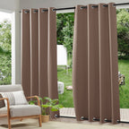 RYB HOME Windproof Outdoor Curtains - Waterproof Blackout Shade Thermal Insulated Drapes for Patio Screen Porch Gazebo Canopy Pe