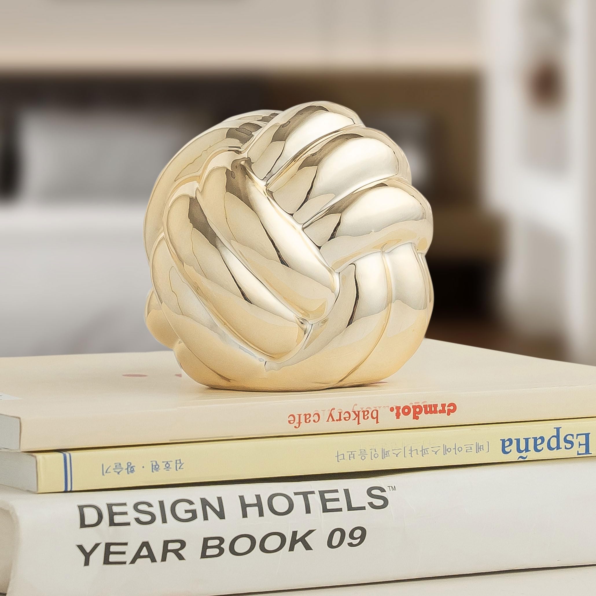 Small Gold Knot Decor, Chain Link Decor, Coffee Table Decor, Book Shelf Decor, Entry Table Decor, Aesthetic Minimalist Decorativ