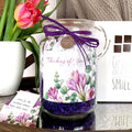 KindNotes Glass Keepsake Gift Jar with INSPIRATIONAL Messages - Botanical Thinking of You Design