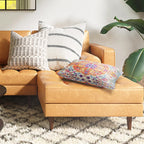 Snycler Orange Blue Ethnic Boho Pillow Covers 12X20 In Boho Carpet Cream Coral Floral Decorative Couch Pillow Cases With Zipper
