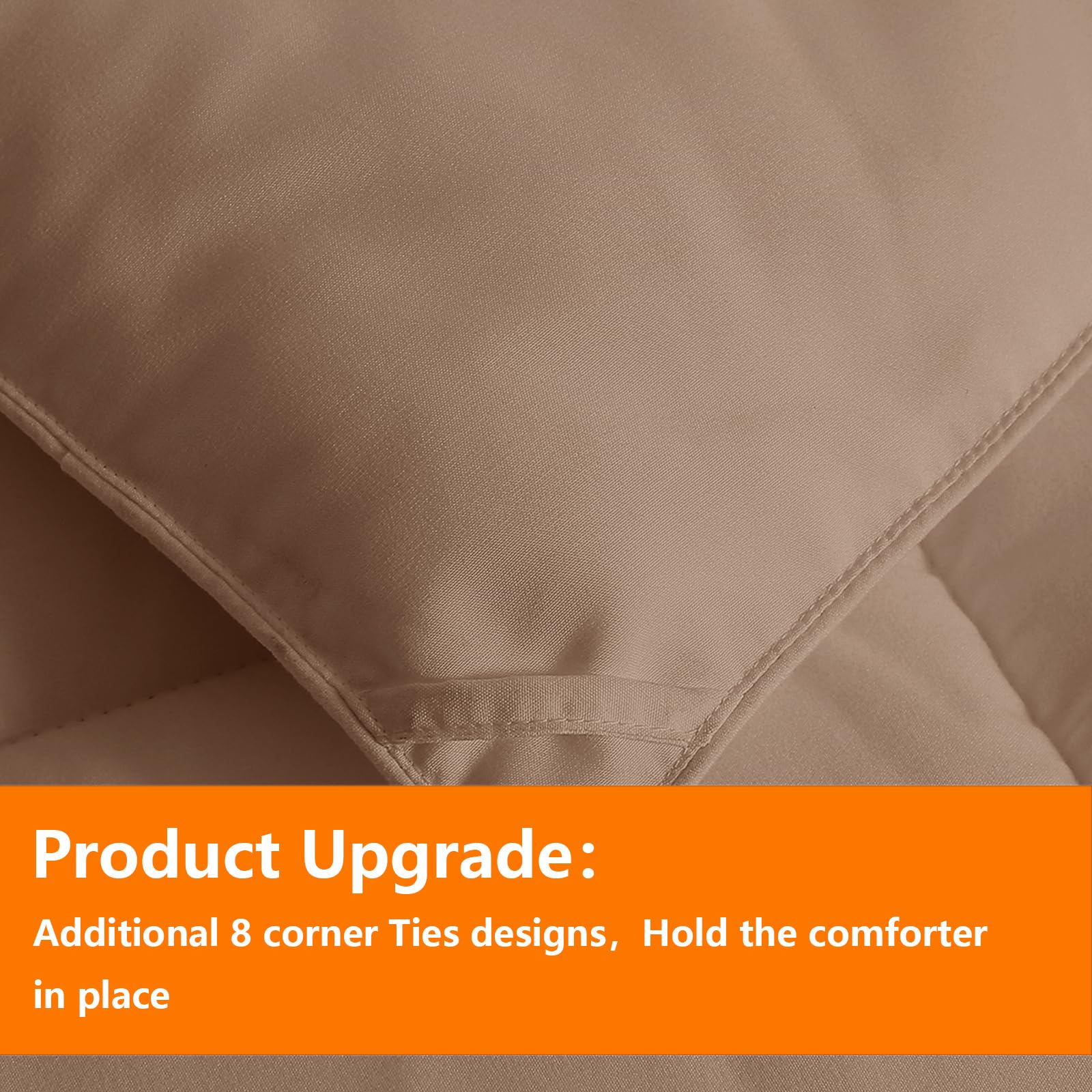 Taimit Beige Full Size Comforter Set - 7 Pieces, Bed In A Bag Bedding Sets With All Season Soft Quilted Warm Fluffy Reversible C