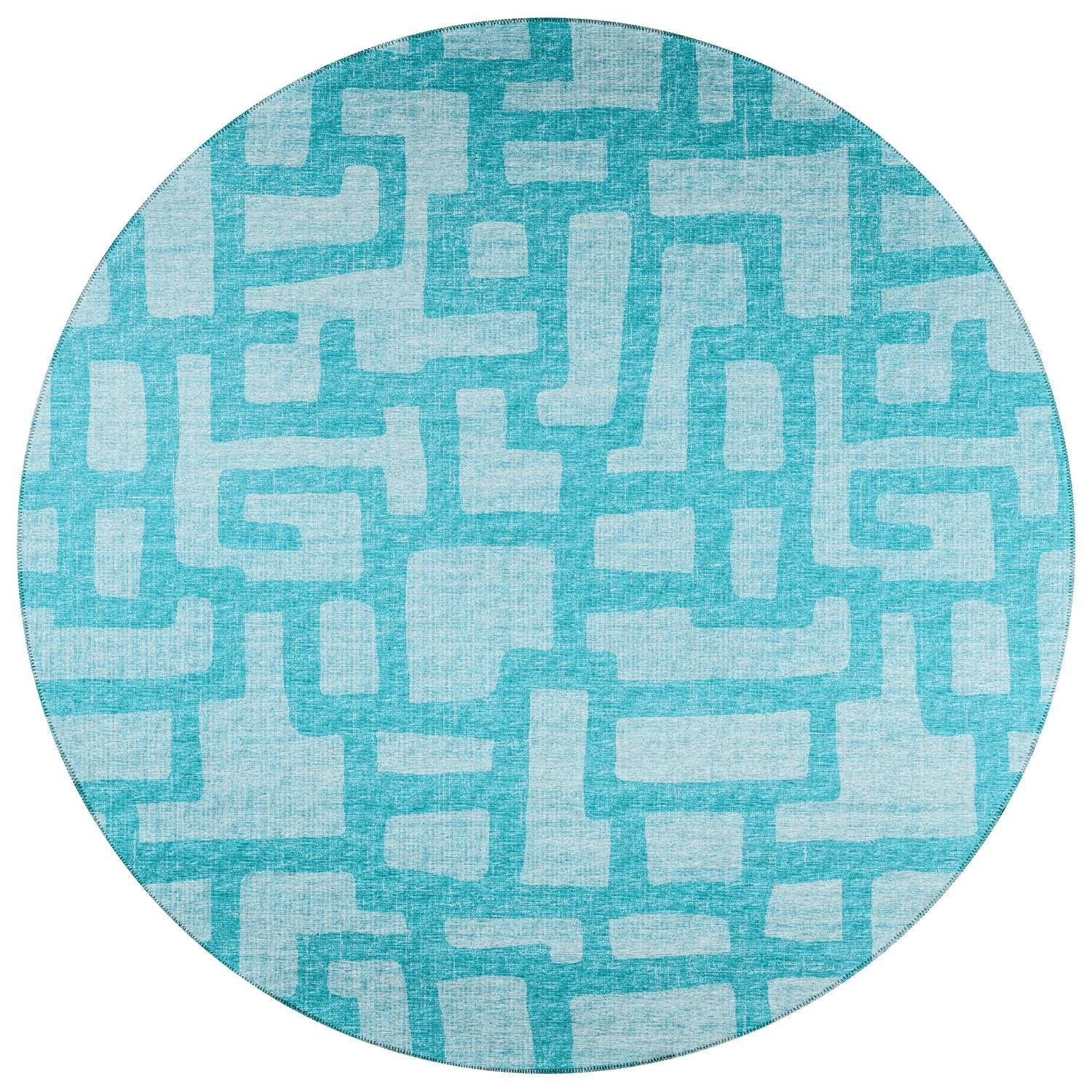 Sedona Sn4 Blue Contemporary Rug Round 6' X 6'