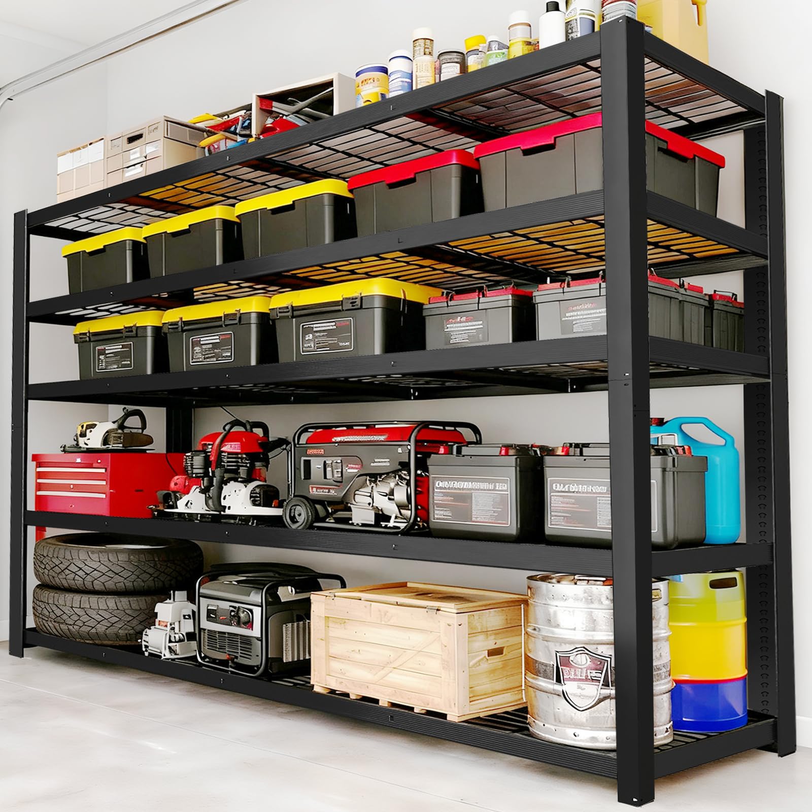 ZEUKMXOO Heavy Duty Storage Shelves 24 D x 62 W x 72 H, 3050 lbs Metal Shelving Rack, Garage Storage Shelf, Estantes de Almacena