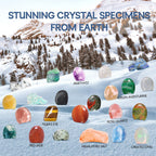 Advent Calendar 2024 Christmas Crystals-24 Gemstones Countdown Calendars,Natural Beauty Stones Kit Healing Journey For Women Gir