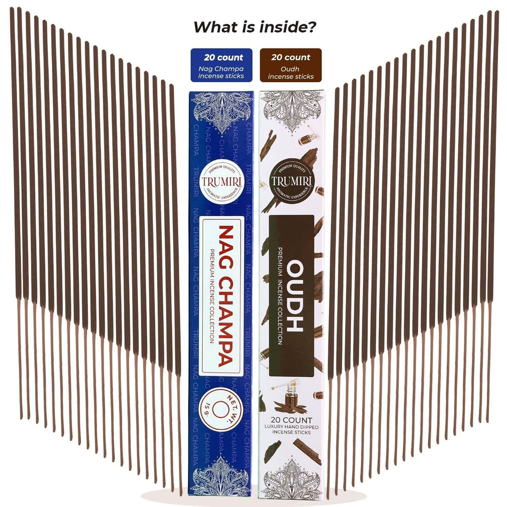 Trumiri Incense Sticks - Combo Pack Of 35 Insence-Sticks - 15 Nag Champa + 20 Oud - Insenses - Insents - Incents - Inscense - In