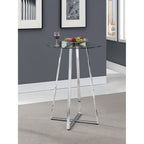 Coaster Home Furnishings Zanella Glass Top Bar Table Chrome