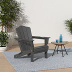 Kingyes Folding Adirondack Chair For Relaxing, Hdpe All-Weather Folding Adirondack Chair, Stackable, Arm Rest, Ergonomic, Grey