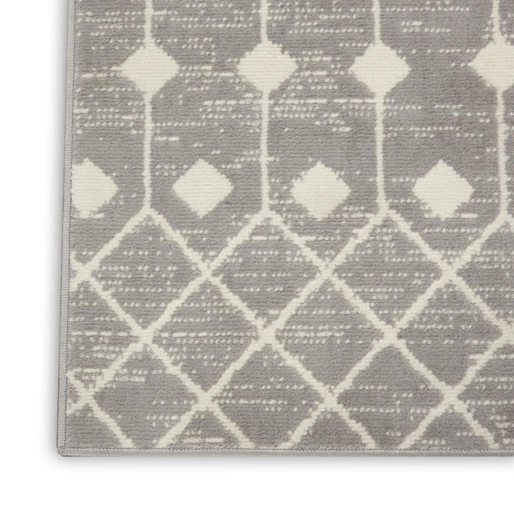 Nourison Grafix Moroccan Grey 8'6' X 12' Area Rug, Easy Cleaning, Non Shedding, Bed Room, Living Room, Dining Room, Kitchen (9X