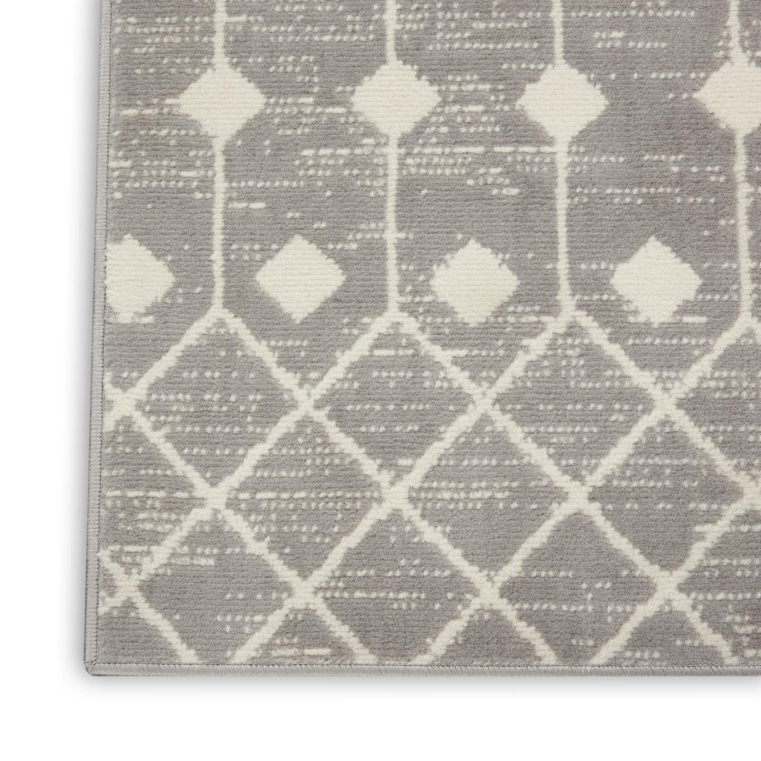 Nourison Grafix Moroccan Grey 8'6' X 12' Area Rug, Easy Cleaning, Non Shedding, Bed Room, Living Room, Dining Room, Kitchen (9X