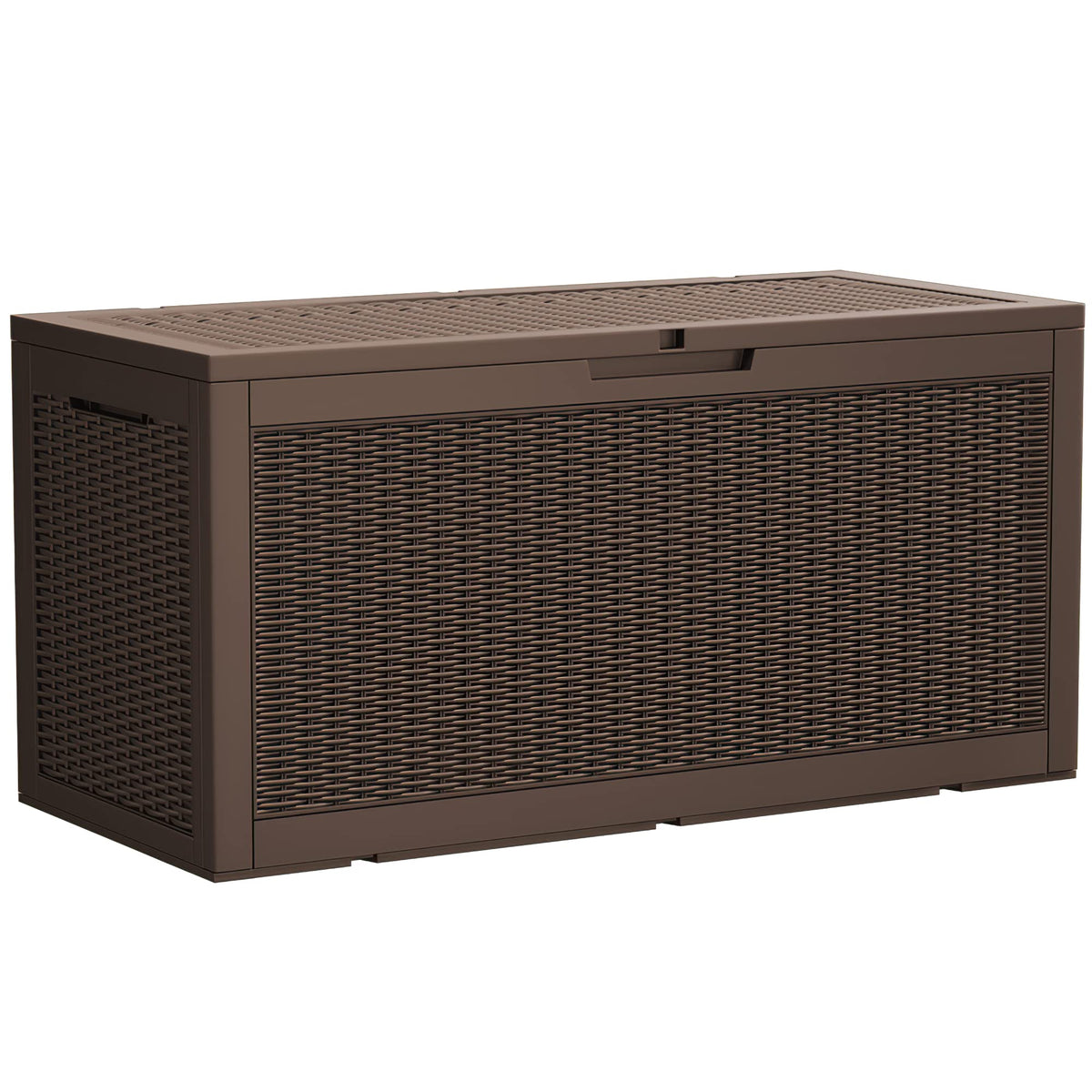 Devoko 100 Gallon Waterproof Large Resin Deck Box Indoor Outdoor Lockable Storage Container For Patio Furniture Cushions, Toys A