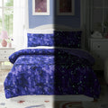 Kaleido Space Comforter Set With Bedding - 5 Pieces Twin Bed In A Bag With Comforter, Sheets, Pillowcase & Sham - Glow In The Da