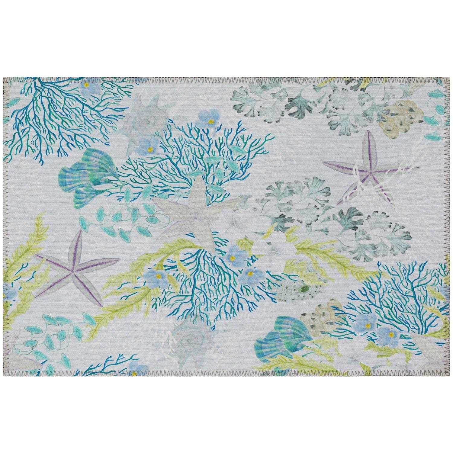 Seabreeze Sz1 Gray Coastal Rug Rectangle 5' X 7 ' 6"