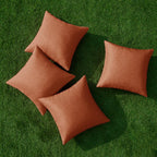 Miulee Pack Of 4 Decorative Outdoor Throw Pillow Covers Linen Waterproof Pillow Covers Farmhouse Cushion Cases For Patio Garden Tent Balcony Couch Sofa 18X18 Inch Rust