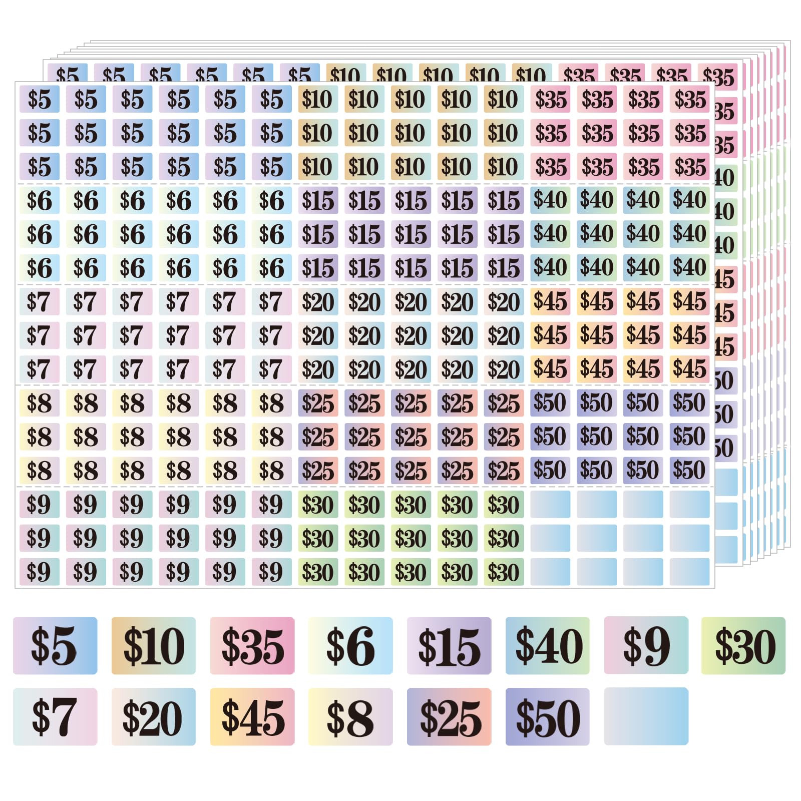 Starboling Garage Sale Stickers,4050 Pcs 1/2' X 3/4' Yard Sale Price Stickers Rectangle Preprinted Price Labels,For Flea Marke