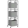 STORAGEIDEAS 150L 3Tier Vertical Laundry Hamper Sorter with WaterResistant Removable Bag, Rolling Laundry Cart with Wheels & B