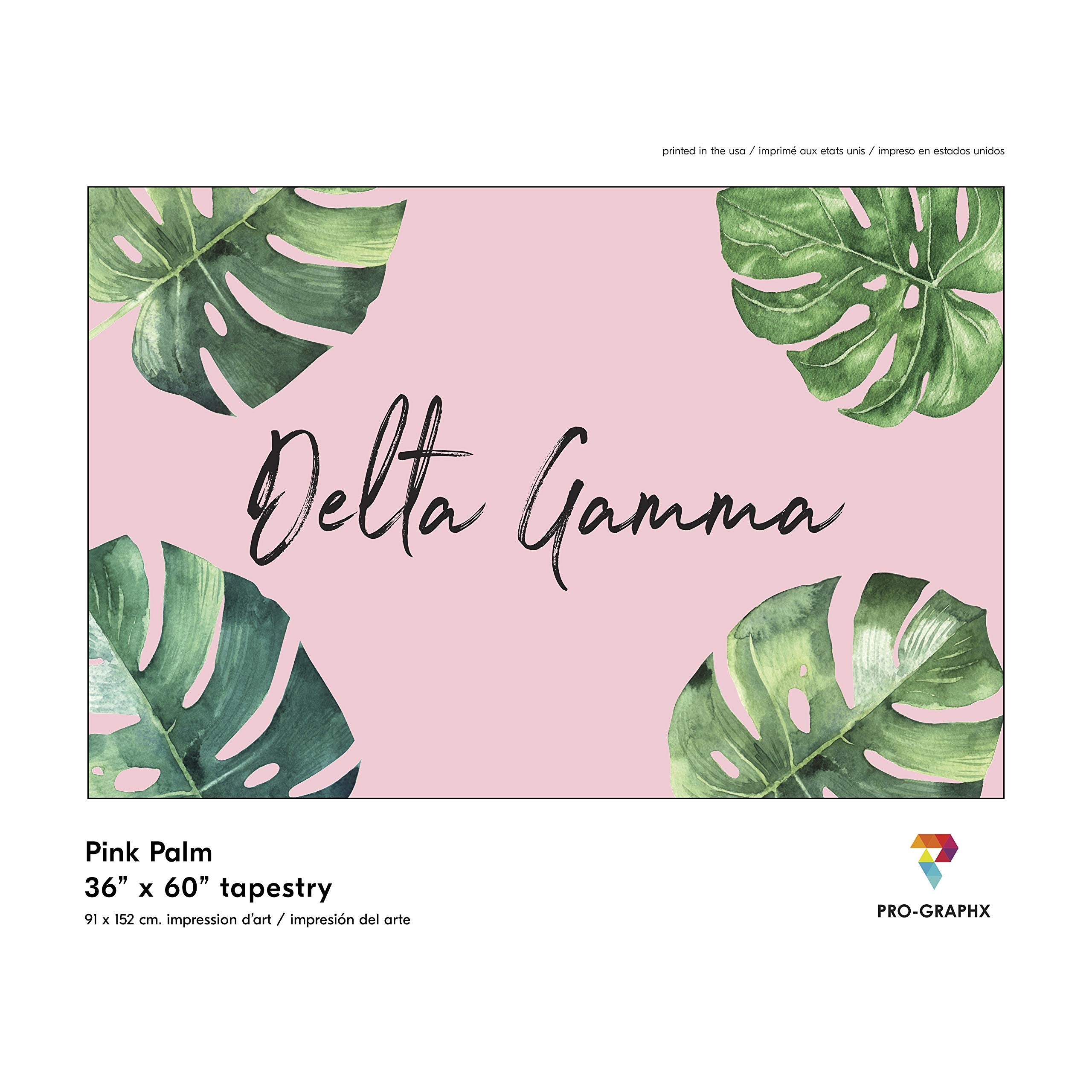 Pro-Graphx Delta Gamma Greek Sorority & Fraternity Flag Officially Licensed, Tapestry, Display Banner, Sign, Letter Pattern Larg