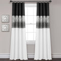Lush Decor Night Sky 100% Blackout Lined Window Curtain Panel, Single, 42 W x 84 L, Black & White - Sparkle Sequins & Color Bloc
