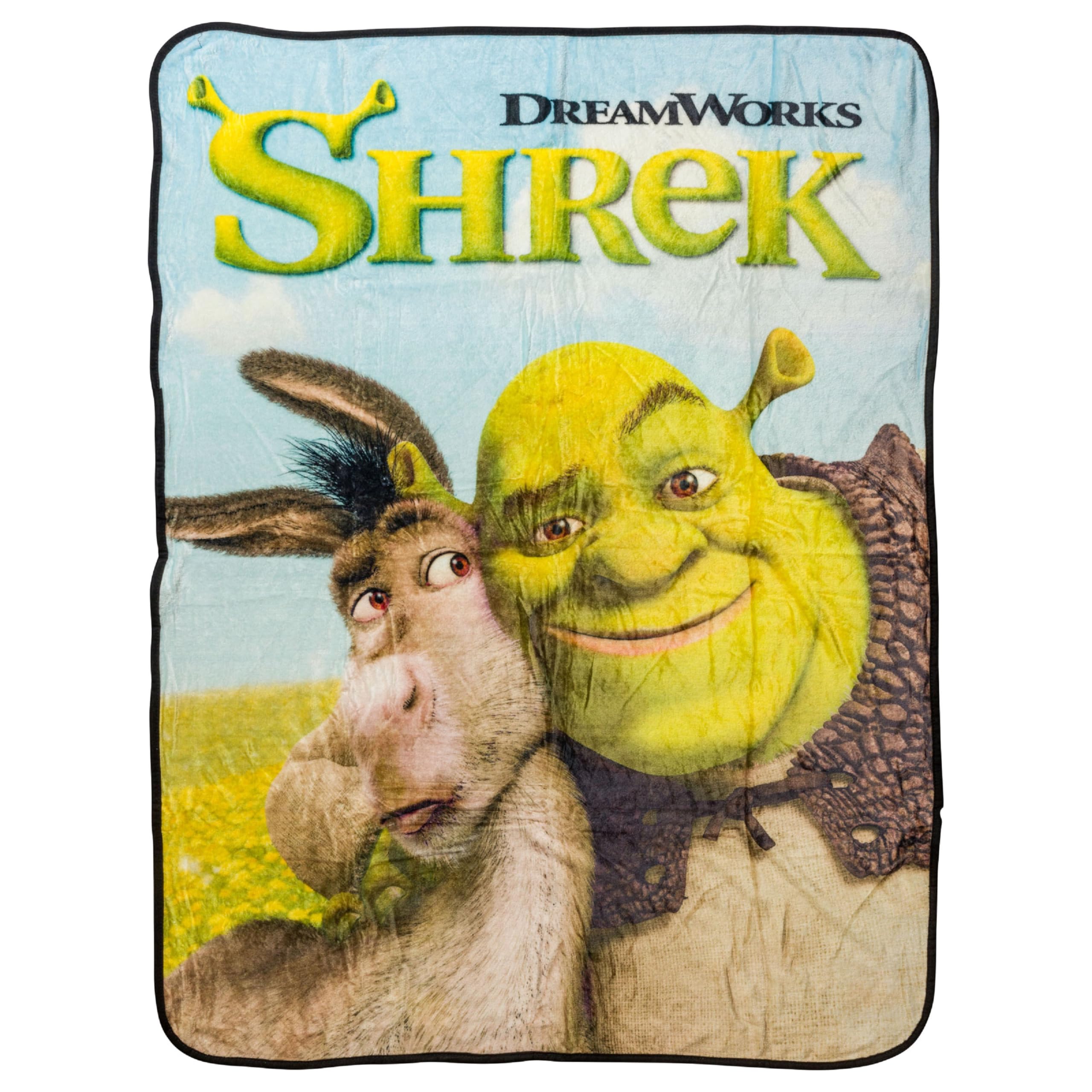 Silver Buffalo Shrek Donkey And Shrek Hugging 45' X 60' Fleece Throw Blanket