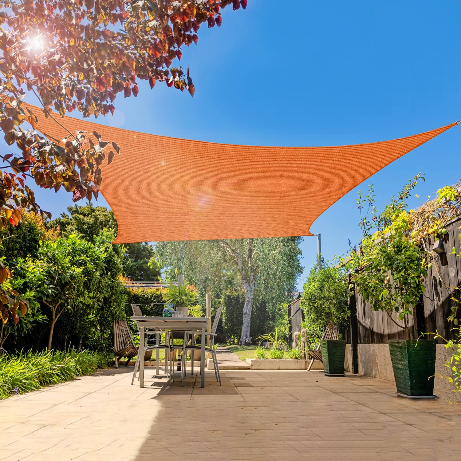 Infrange 8' X 24' Rectangle Sun Shade Sails Canopy Uv Block For Patio Deck Pergola Yard Lawn Outdoor Activities (Orange)