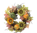 Admired By Nature 24 Inch Artificial Fall Pumpkin Sunflowers Wreath Wall Door Farmhouse Decor For Home Office Thanksgiving Harve