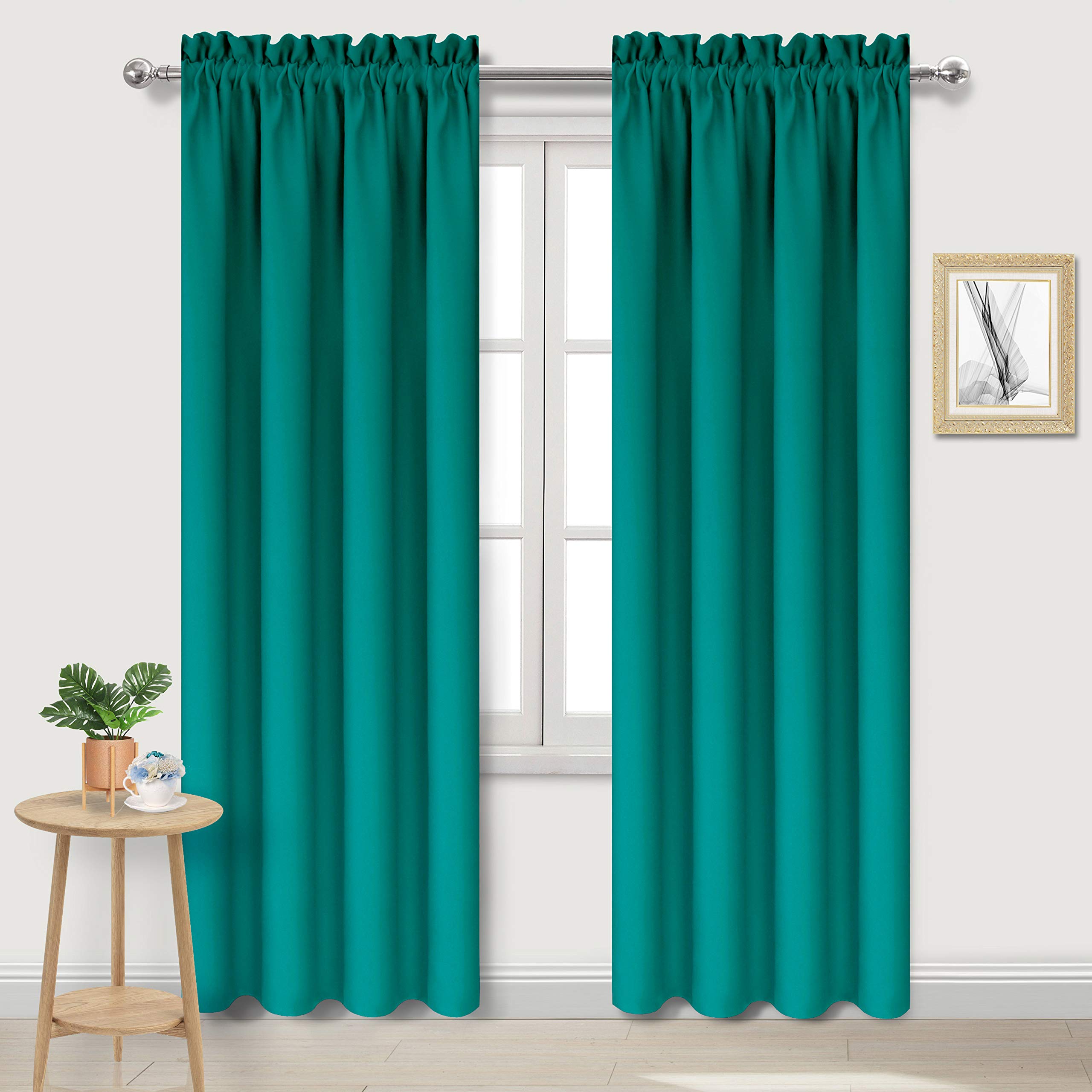 Dwcn Blackout Curtains Room Darkening Thermal Insulated Bedroom Curtains Window Curtain Panels, 42 X 84 Inches Long, Set Of 2 Te