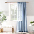 Archaeo 100% Cotton Sheer Curtain, 50 x 84, Denim Blue