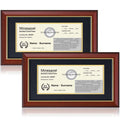Minesaxel 5x10 Business License Frame with Mat Fits 3.5x8 Cosmetology License for Wall and Tabletop Double Display (Cherry Red, 
