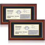 Minesaxel 5x10 Business License Frame with Mat Fits 3.5x8 Cosmetology License for Wall and Tabletop Double Display (Cherry Red, 