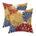 CXMEIFLY Mustard Yellow Red Navy Blue Pillow Covers 20x20 Inch Set of 2 Dahlia Floral Decor Throw Pillows Summer Modern Geometry