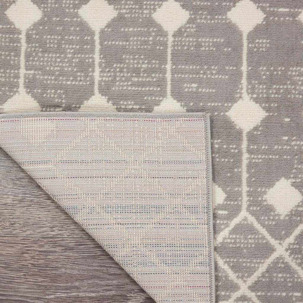 Nourison Grafix Moroccan Grey 2'3' X 7'6' Area Rug, Easy Cleaning, Non Shedding, Bed Room, Living Room, Dining Room, Kitchen (