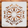 Kachi Pencil Floral Design Art Pattern Stencils for Art and Craft Painting, Size 6 x 6 inch Reusable Stencil for Painting, Fabri