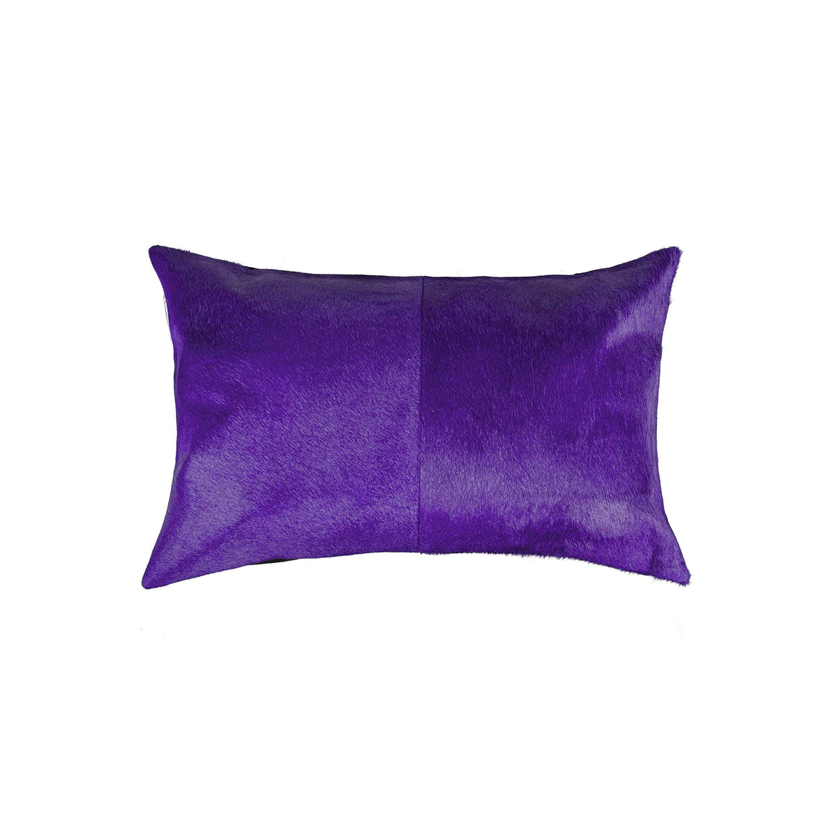 HomeRoots Kitchen Decorative Cowhide Rectangular Pillow with Hidden Zipper Closure - 12' x 20' x 5', Purple