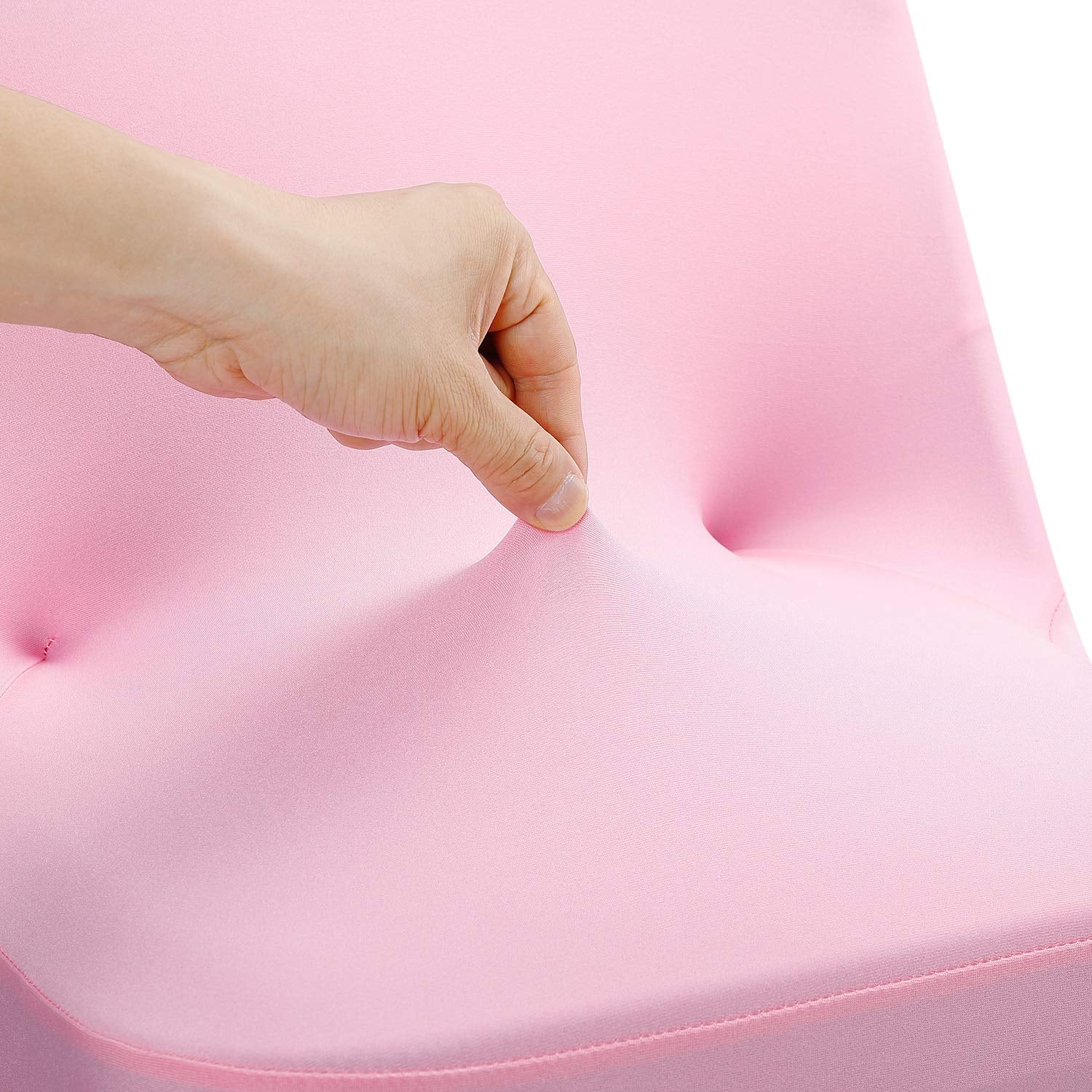 Peomeise Stretch Spandex Folding Chair Cover For Wedding Party Dining Banquet Event (Pink,12Pcs)