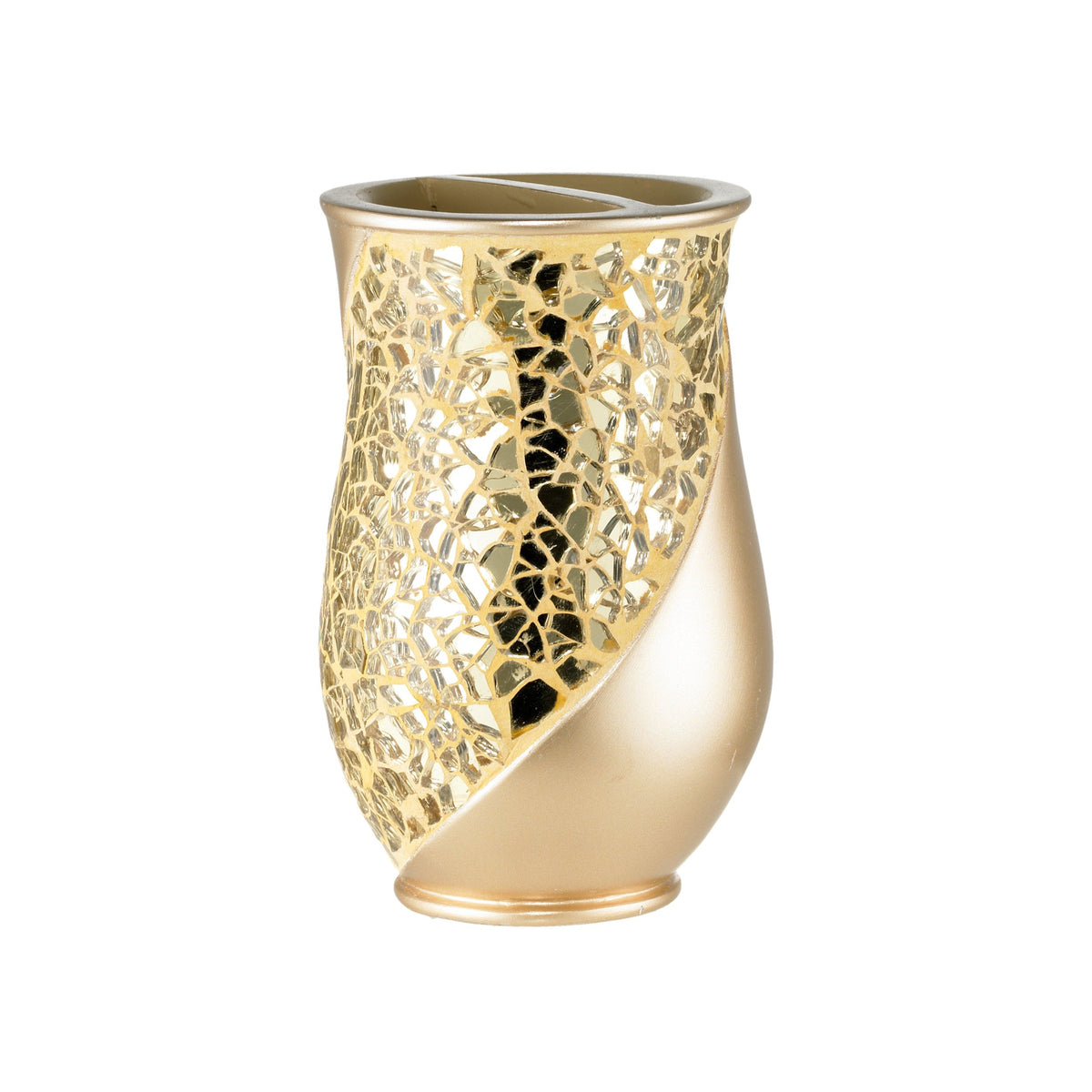 Zahari Home Sinatra Bath Tooth Brush Holder Modern Tooth Brush and Toothpaste Holder, Champagne