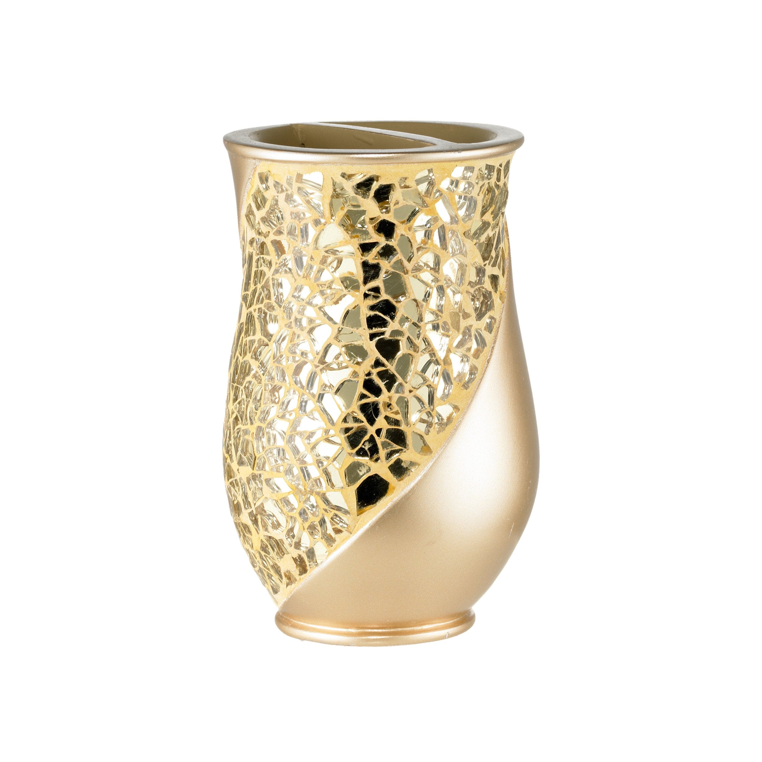 Zahari Home Sinatra Bath Tooth Brush Holder Modern Tooth Brush and Toothpaste Holder, Champagne