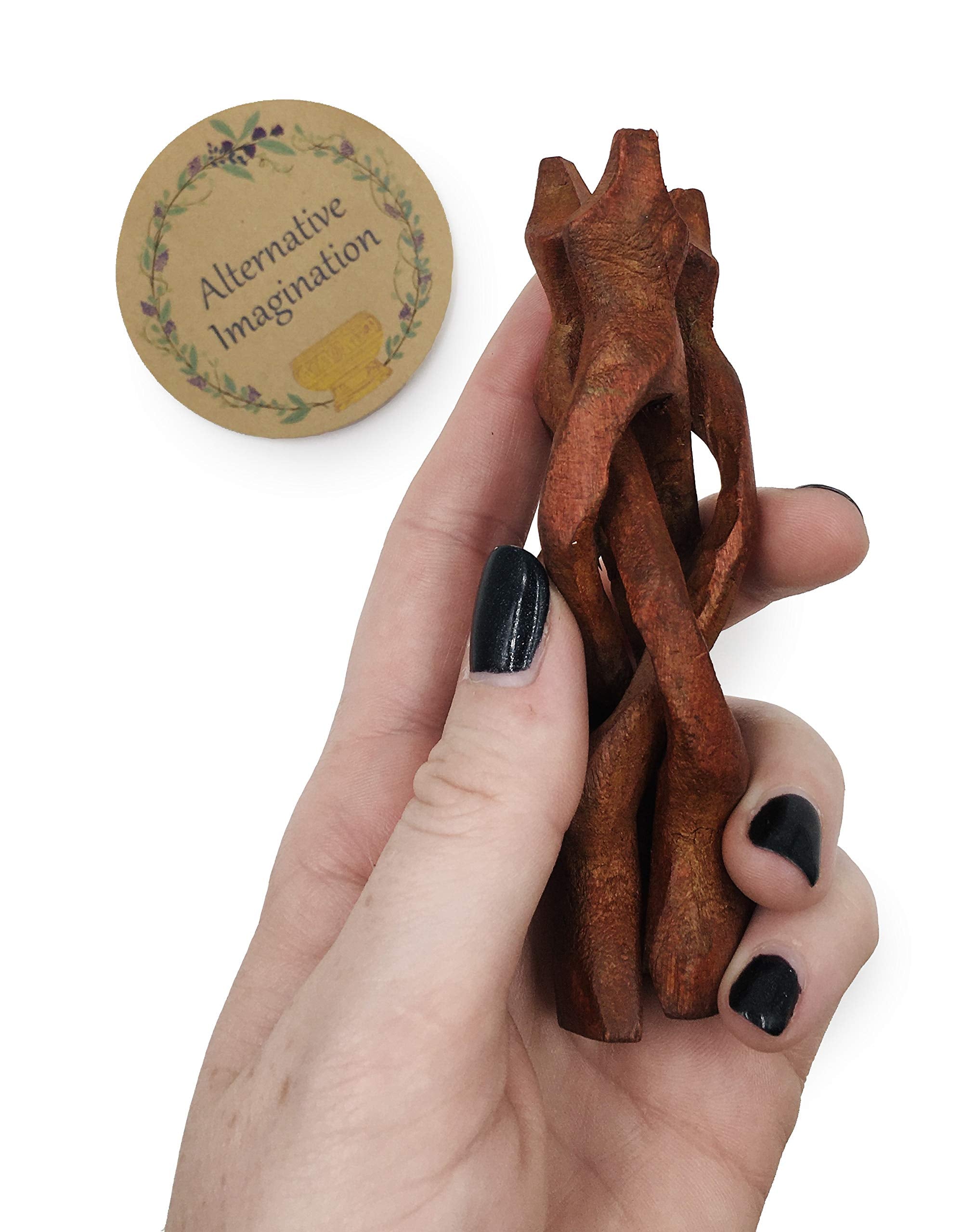 Alternative Imagination Wooden Tripod Stand - Display Stand For Home Decor, Abalone Shell, Jewelry Dish, Trinket Dish, Key Bowl,