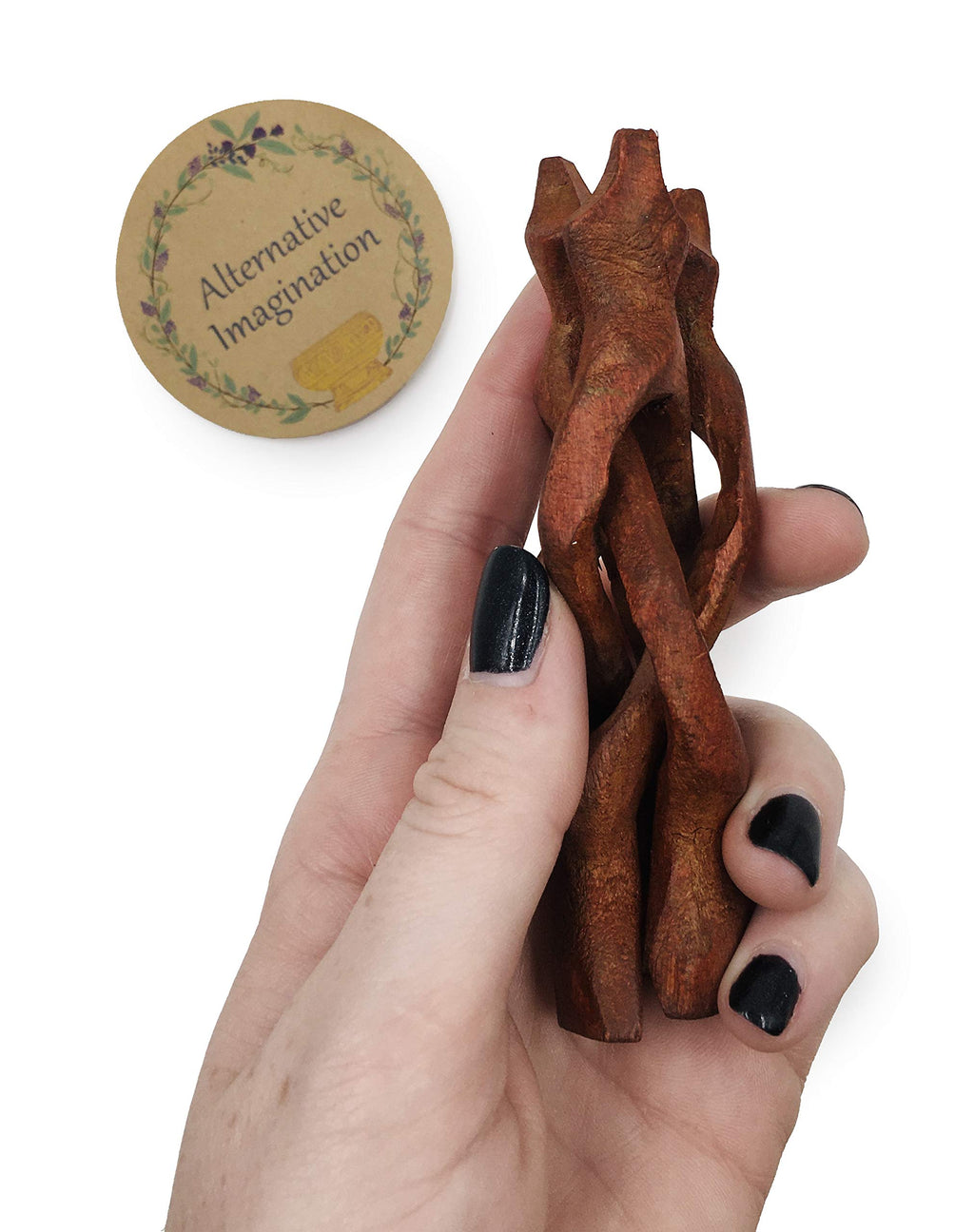 Alternative Imagination Wooden Tripod Stand - Display Stand For Home Decor, Abalone Shell, Jewelry Dish, Trinket Dish, Key Bowl,