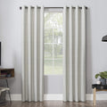 Sun Zero Noir Dimensional Thermal Extreme Total Blackout Grommet Curtain Panel, 52 x 84, Cream White