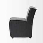 HomeRoots Fully Upholstered Grey Fabric Dining Chair on Casters