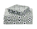 Chezmoi Collection 3-Piece Kids/Teens Sports Sheet Set - Soft Microfiber Gray Black White Soccer, Twin XL Size