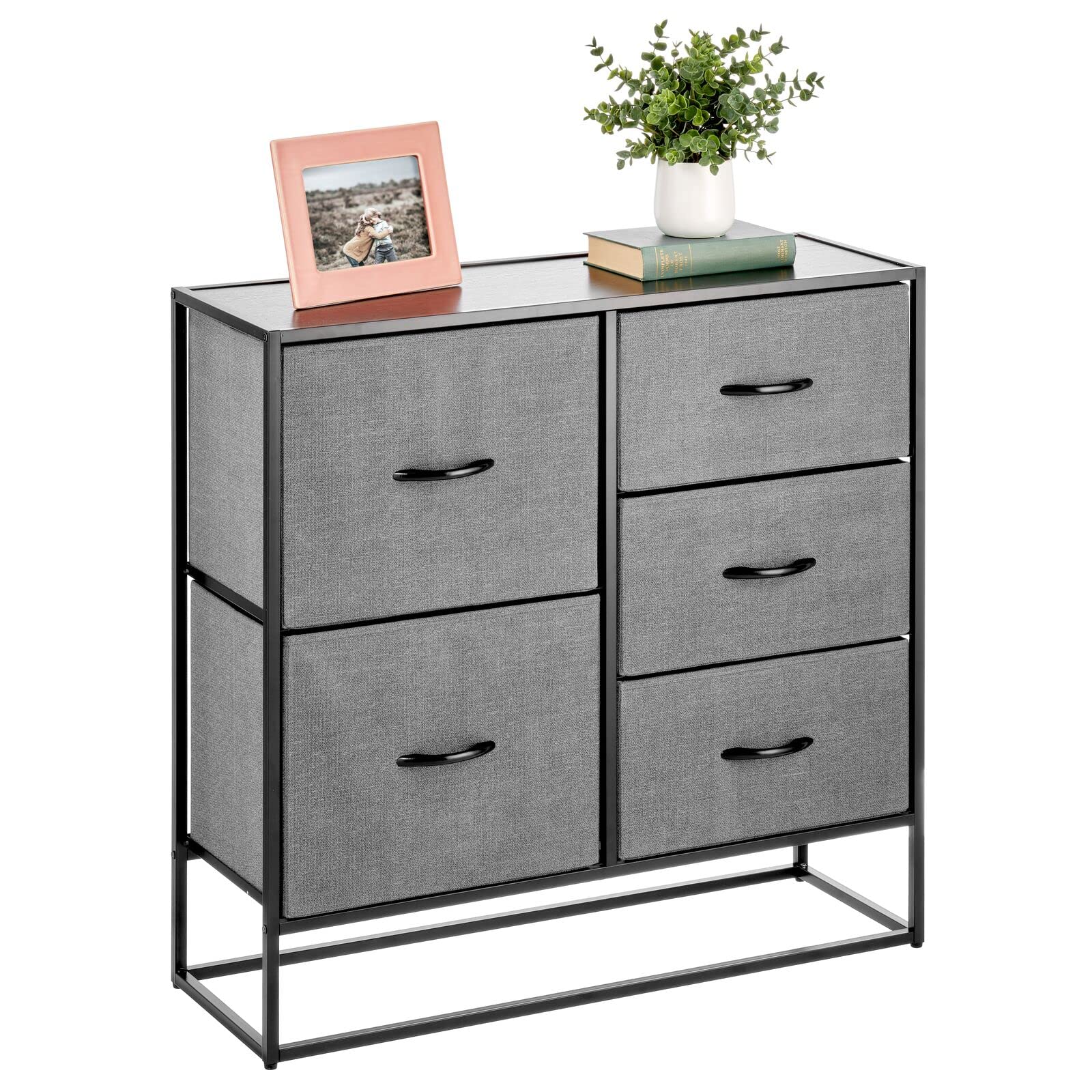 Mdesign 14297Mdco Drawer, 5 Drawers-32 High, Charcoal
